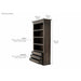 NovaSolo Halifax Mindi Bookcase Black Wash CA580BW