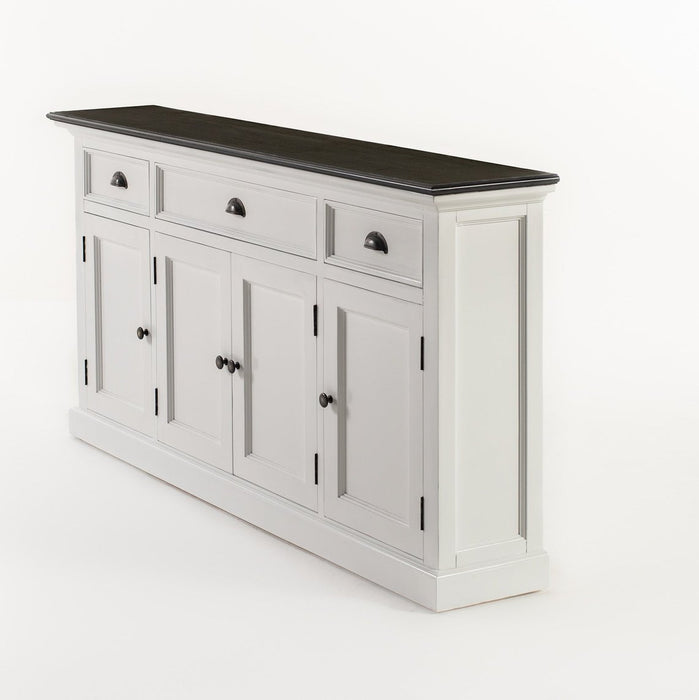 NovaSolo Halifax Contrast Buffet Console Table in Classic White & Black CA633CT