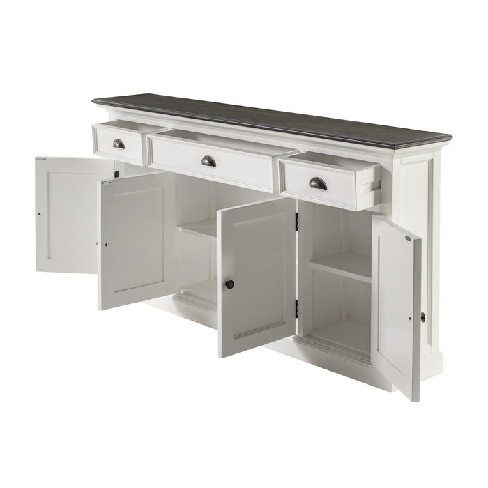 NovaSolo Halifax Contrast Buffet Console Table in Classic White & Black CA633CT