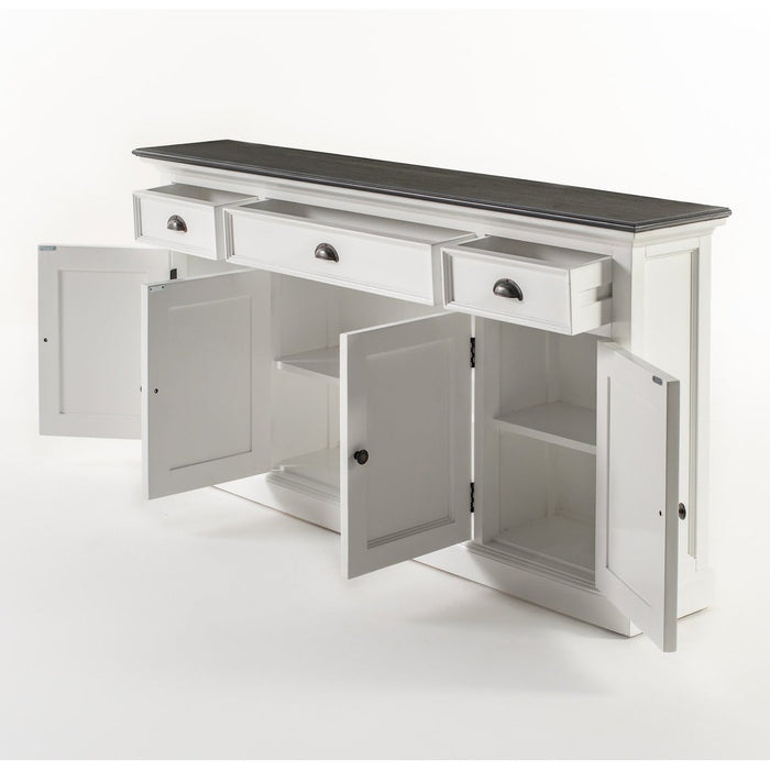 NovaSolo Halifax Contrast Buffet Console Table in Classic White & Black CA633CT