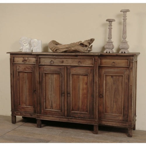 Sunset Trading Cottage Sideboard | Raftwood Brown Solid Wood | Fully Assembled Buffet CC-CAB1113S-RW