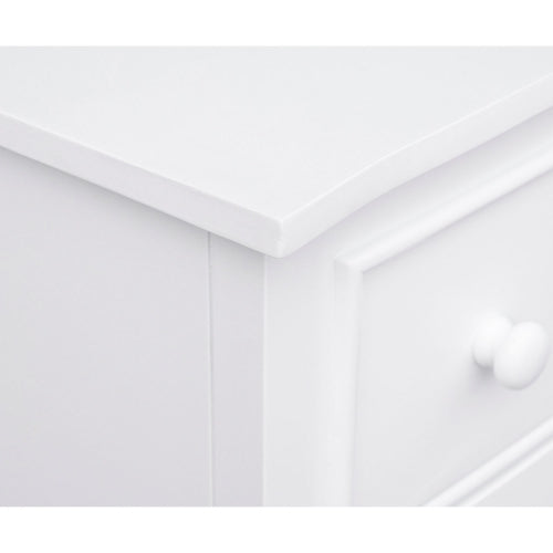 Sunset Trading White Shutter Wood 5 Piece Queen Bedroom Set | 3 Drawer Nightstand | 6 Drawer Dresser Mirror | Tall Dresser CF-1105-0150-36-Q5P
