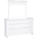 Sunset Trading White Shutter Wood 6 Drawer Double Dresser with Mirror CF-1130_34-0150