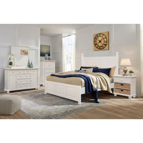 Sunset Trading Ice Cream at the Beach 5 Piece Queen Bedroom Set | Bed Dresser Mirror Storage Chest Nightstand CF-1701-0111-Q-5PC