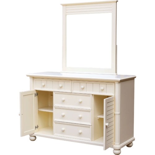 Sunset Trading Ice Cream at the Beach 5 Piece Queen Bedroom Set | Bed Dresser Mirror Storage Chest Nightstand CF-1701-0111-Q-5PC