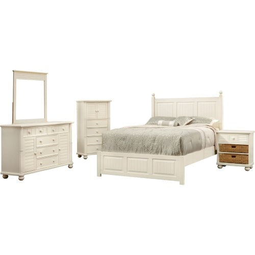 Sunset Trading Ice Cream at the Beach 5 Piece Queen Bedroom Set | Bed Dresser Mirror Storage Chest Nightstand CF-1701-0111-Q-5PC