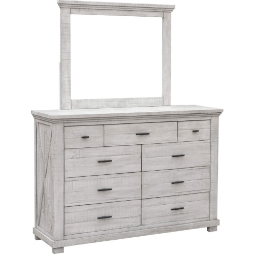 Sunset Trading Crossing Barn 9 Drawer Bedroom Dresser and Mirror | Gray Acacia Wood CF-4130_34-0786