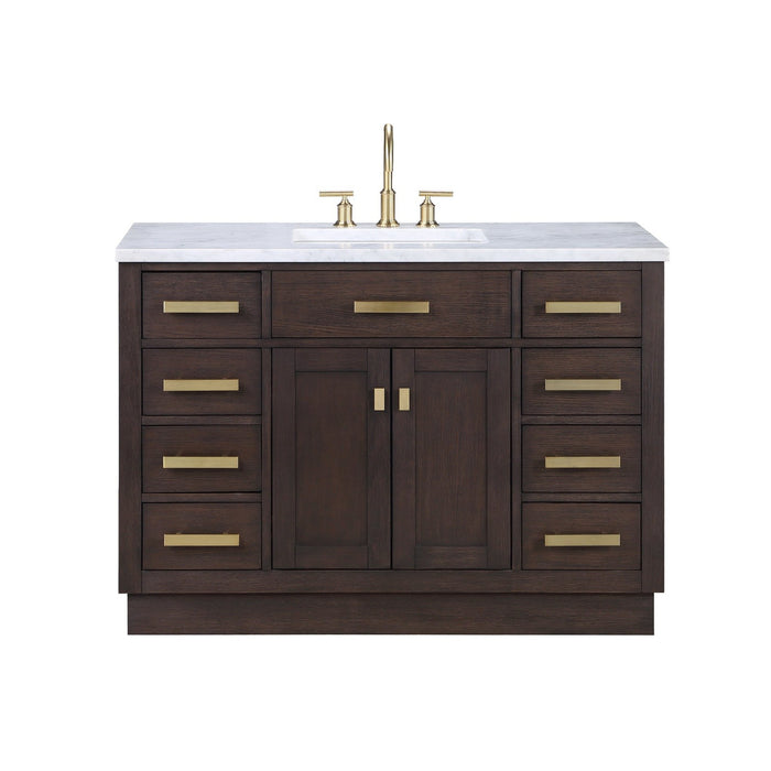 Water Creation Chestnut 48″ Single Sink Carrara White 48″ size
