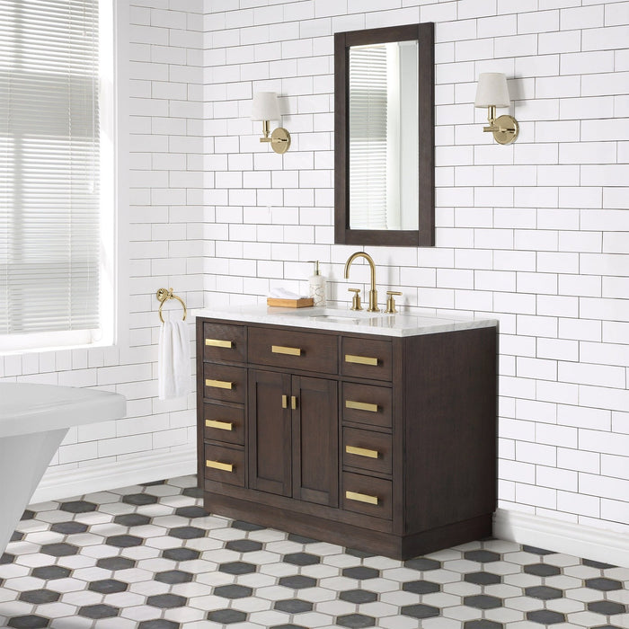 Water Creation Chestnut 48″ Single Sink Carrara White 48″ size