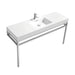 KubeBath Haus 60" Stainless Steel Console with White Acrylic Sink