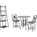 Sunset Trading Star 36" Round Pub Table Set with Storage Shelves | Bar Height Dining | 2 Swivel Barstools | Gray Metal and Wood | Seats 4 | Extra Stools Available CR-Y2616-69-83-4P