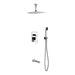 KubeBath Aqua Piazza Shower Set with Ceiling Mount Square Rain Shower, Handheld and Tub Filler