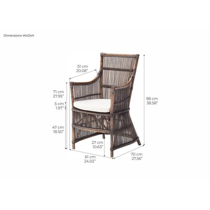 NovaSolo Wickerworks Duchess Chair, Rustic Set of 2 CR45