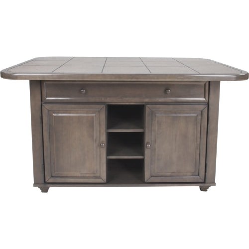 Sunset Trading Shades of Gray Kitchen Island | Grey Tile Top CY-KIT2-AG
