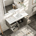 Eviva Totti Wave 48" Modern Bathroom Vanity in Gray, or White, Finish with Super White Man-Made Stone Countertop and Porcelain Vessel Sink