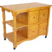 Sunset Trading Regal Kitchen Cart | Four Drawers | Open Shelves | Light Oak DCY-CRT-03-LO