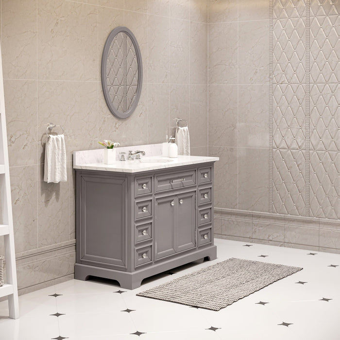 Water Creation Derby 48 Inch Cashmere Grey Single Sink Bathroom Vanity From The Derby Collection DE48CW01CG-000000000