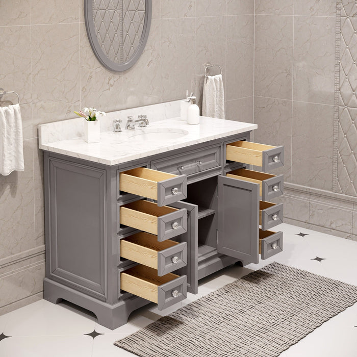 Water Creation Derby 48 Inch Cashmere Grey Single Sink Bathroom Vanity From The Derby Collection DE48CW01CG-000000000