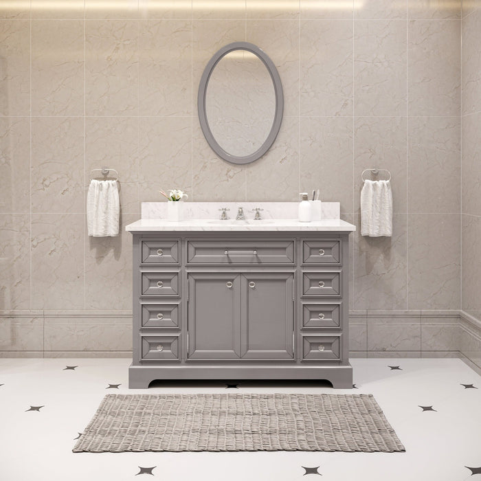 Water Creation Derby 48 Inch Cashmere Grey Single Sink Bathroom Vanity With Faucet From The Derby Collection DE48CW01CG-000BX0901