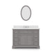 Water Creation Derby 48 Inch Cashmere Grey Single Sink Bathroom Vanity With Matching Framed Mirror And Faucet From The Derby Collection DE48CW01CG-O24BX0901