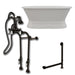 Cambridge Plumbing Cast Iron Double Ended Pedestal Tub 60" X 30" with no Faucet Drillings and Complete Oil Rubbed Bronze Free Standing English Telephone Style Faucet with Hand Held Shower Assembly Plumbing Package DE60-PED-398684-PKG-ORB-NH