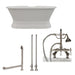 Cambridge Plumbing Cast Iron Double Ended Pedestal Tub 60" X 30" with 7" Deck Mount Faucet Drillings and English Telephone Style Faucet Complete Brushed Nickel Plumbing Package DE60-PED-684D-PKG-BN
