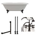 Cambridge Plumbing Cast Iron Double Ended Clawfoot Tub 67" X 30" 7" Deck Mount Faucet Drillings and Complete Oil Rubbed Bronze Plumbing Package DE67-463D-2-PKG-ORB-7DH