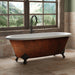 Cambridge Plumbing Cast Iron Clawfoot Bathtub 67”x30" Faux Copper Bronze Finish on Exterior with No Faucet Drillings and Oil Rubbed Bronze Feet DE67-NH-ORB-CB
