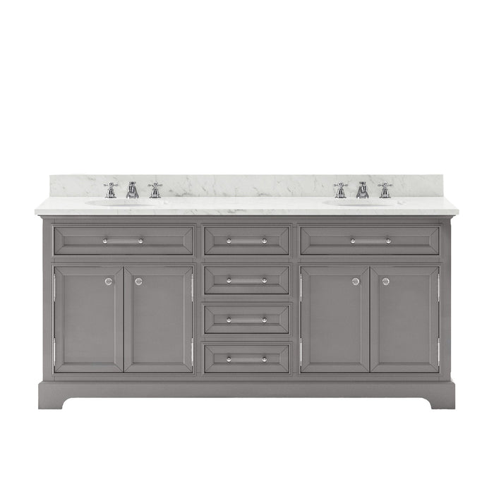 Water Creation Derby 72 Inch Cashmere Grey Double Sink Bathroom Vanity With Faucet From The Derby Collection DE72CW01CG-000BX0901
