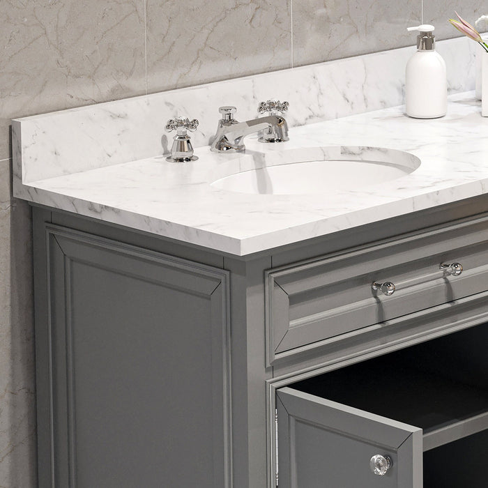 Water Creation Derby 72 Inch Cashmere Grey Double Sink Bathroom Vanity With Faucet From The Derby Collection DE72CW01CG-000BX0901