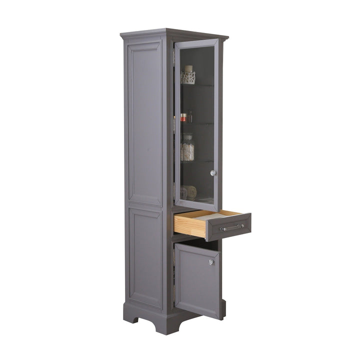 Water Creation Derby Derby Collection Linen Cabinet In Cashmere Grey DERBY-LC-G