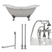 Cambridge Plumbing Cast Iron Double Ended Slipper Tub 71" X 30" with 7" Deck Mount Faucet Drillings and British Telephone Style Faucet Complete Polished Chrome Plumbing Package With Six Inch Deck Mount Risers DES-463D-6-PKG-CP-7DH