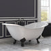 Cambridge Plumbing Cast Iron Double Ended Slipper Tub 71" X 30" with 7" Deck Mount Faucet Drillings and Oil Rubbed Bronze Feet DES-DH-ORB