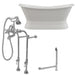 Cambridge Plumbing Cast Iron Double Ended Slipper Tub 71" X 30" with No Faucet Drillings and Complete Free Standing British Telephone Faucet and Hand Held Shower Polished Chrome Plumbing Package DES-PED-398463-PKG-CP-NH