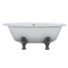 Cambridge Plumbing Extra Wide Cast Iron Clawfoot Tub, 65.5 x 35.5 No Faucet Holes and Polished Chrome Feet DEX-NH-CP