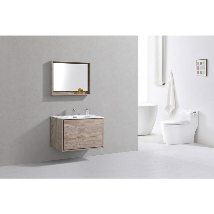 KubeBath DeLusso 36" Wall Mount Modern Bathroom Vanity