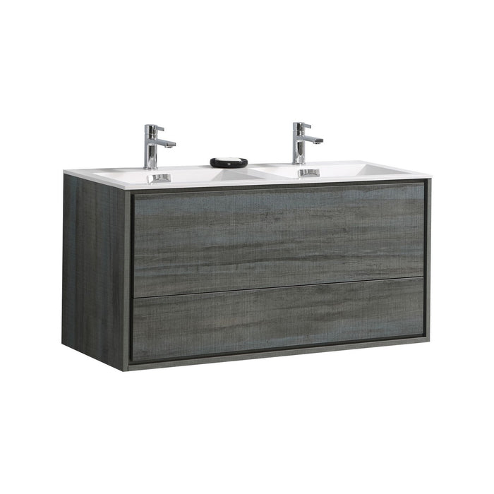 KubeBath DeLusso 48" Wall Mount Modern Bathroom Vanity