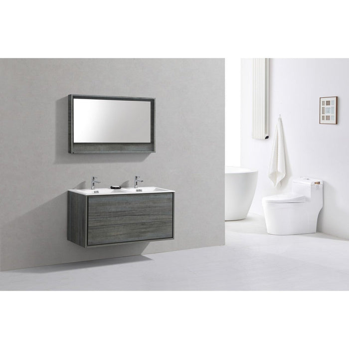 KubeBath DeLusso 48" Wall Mount Modern Bathroom Vanity