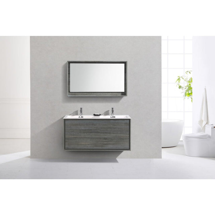 KubeBath DeLusso 48" Wall Mount Modern Bathroom Vanity