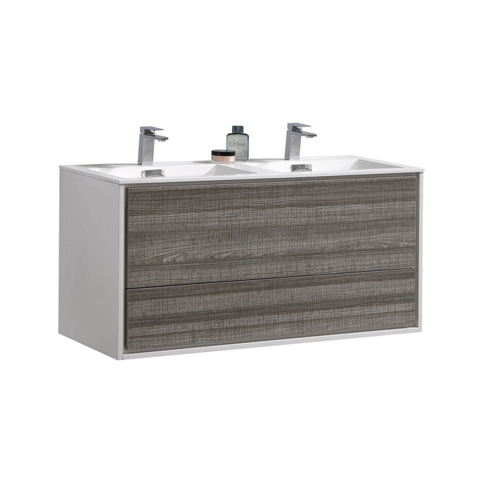 KubeBath DeLusso 48" Wall Mount Modern Bathroom Vanity