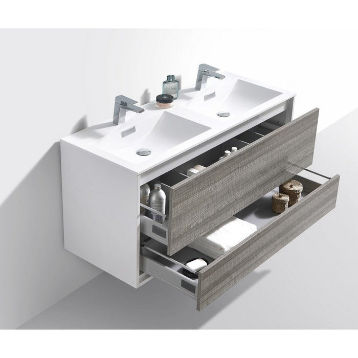 KubeBath DeLusso 48" Wall Mount Modern Bathroom Vanity