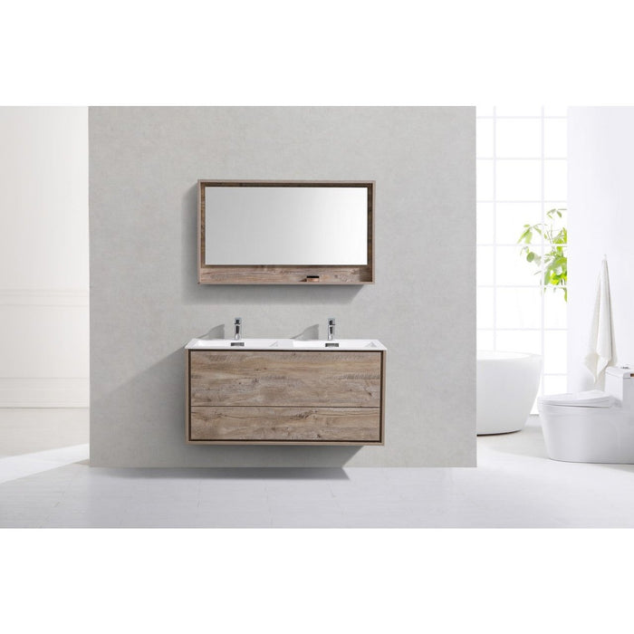 KubeBath DeLusso 48" Wall Mount Modern Bathroom Vanity