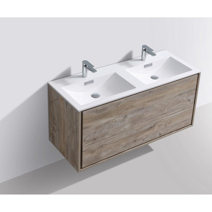 KubeBath DeLusso 48" Wall Mount Modern Bathroom Vanity