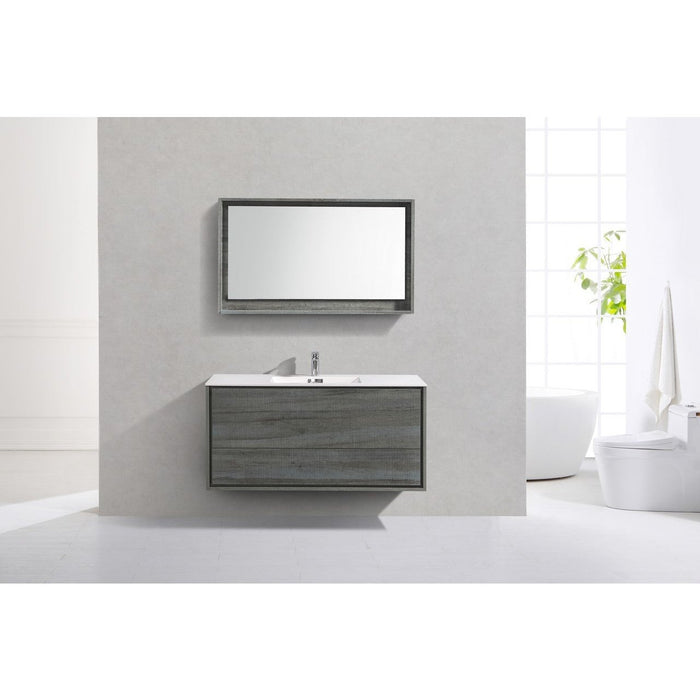 KubeBath DeLusso 48" Wall Mount Modern Bathroom Vanity