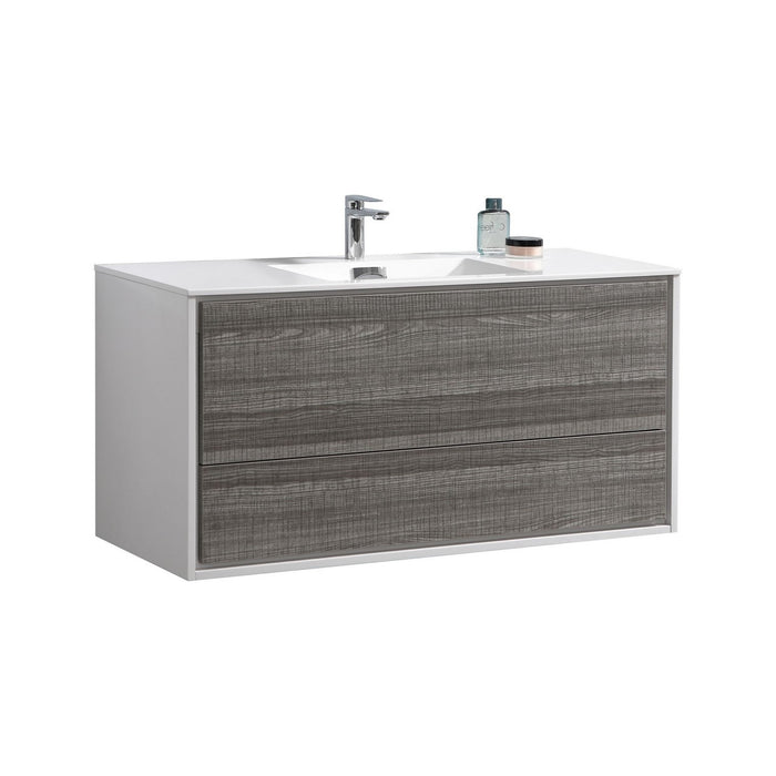 KubeBath DeLusso 48" Wall Mount Modern Bathroom Vanity