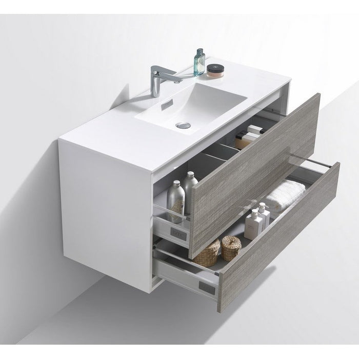 KubeBath DeLusso 48" Wall Mount Modern Bathroom Vanity