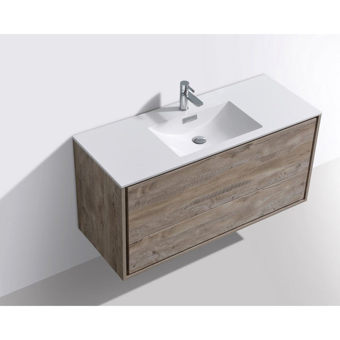 KubeBath DeLusso 48" Wall Mount Modern Bathroom Vanity