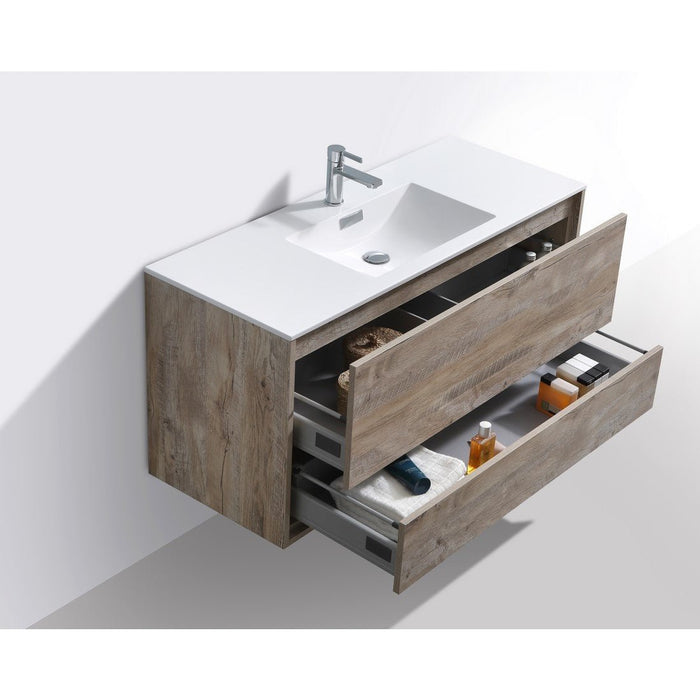 KubeBath DeLusso 48" Wall Mount Modern Bathroom Vanity