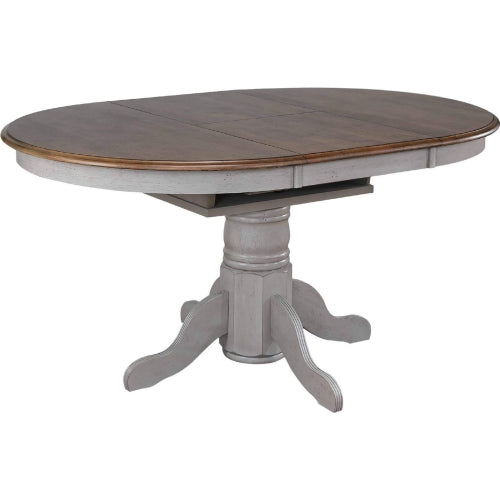 Sunset Trading Country Grove 42" Round to 60" Oval Extendable Dining Table Set | 2 Arm Chairs | Buffet | Distressed Gray and Brown Wood | Seats 6 DLU-CG4260-30AGOB6