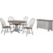 Sunset Trading Country Grove 42" Round to 60" Oval Extendable Dining Table Set | 2 Arm Chairs | Buffet | Distressed Gray and Brown Wood | Seats 6 DLU-CG4260-30AGOB6